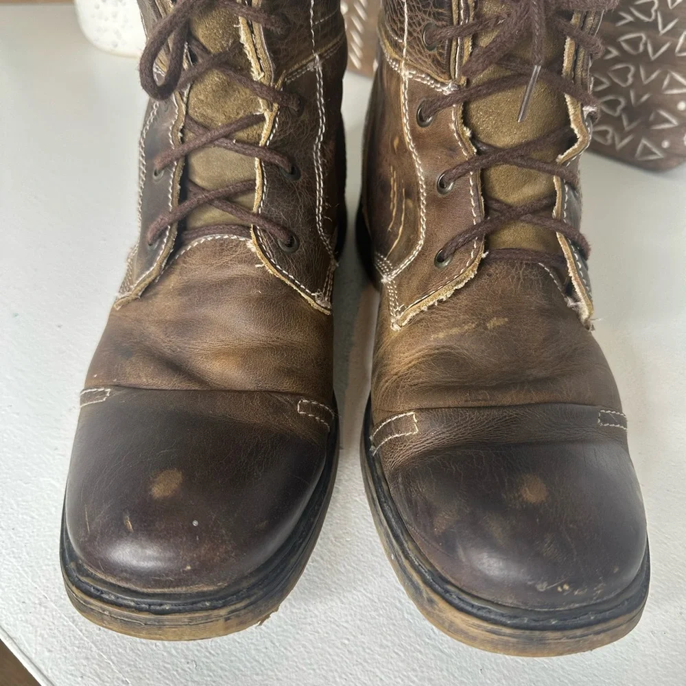 Bed|Stu Men's Distressed Leather Lace-Up Boots Size 10 - Picture 3 of 9